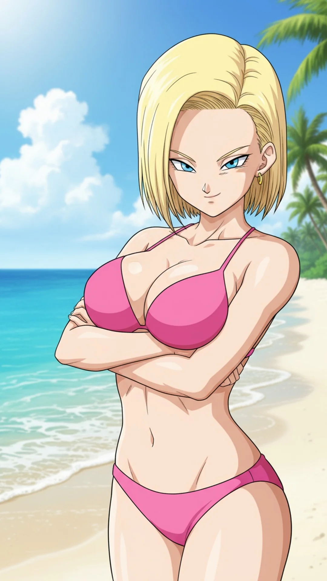 Android 18's Beach Day: Dragon Ball Waifu Hits the Tropics