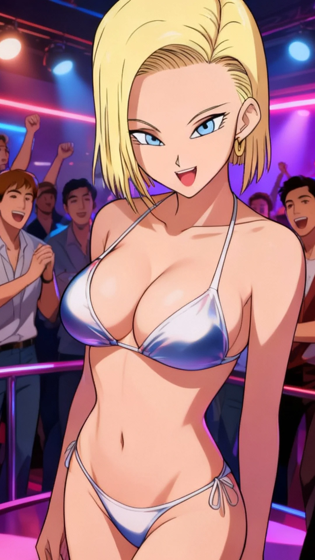 Android 18 Hits the Neon Club Scene