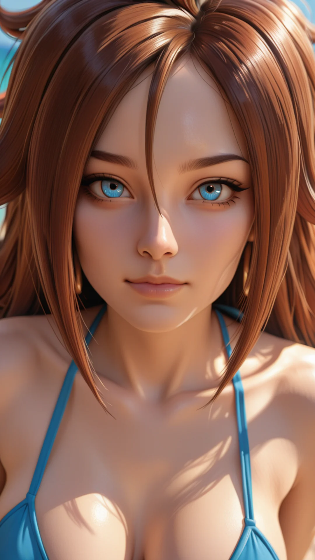 3D rendered Dragon Ball Android 21 waifu portrait with polished details - AI Art by Daddy Jim Headquarters