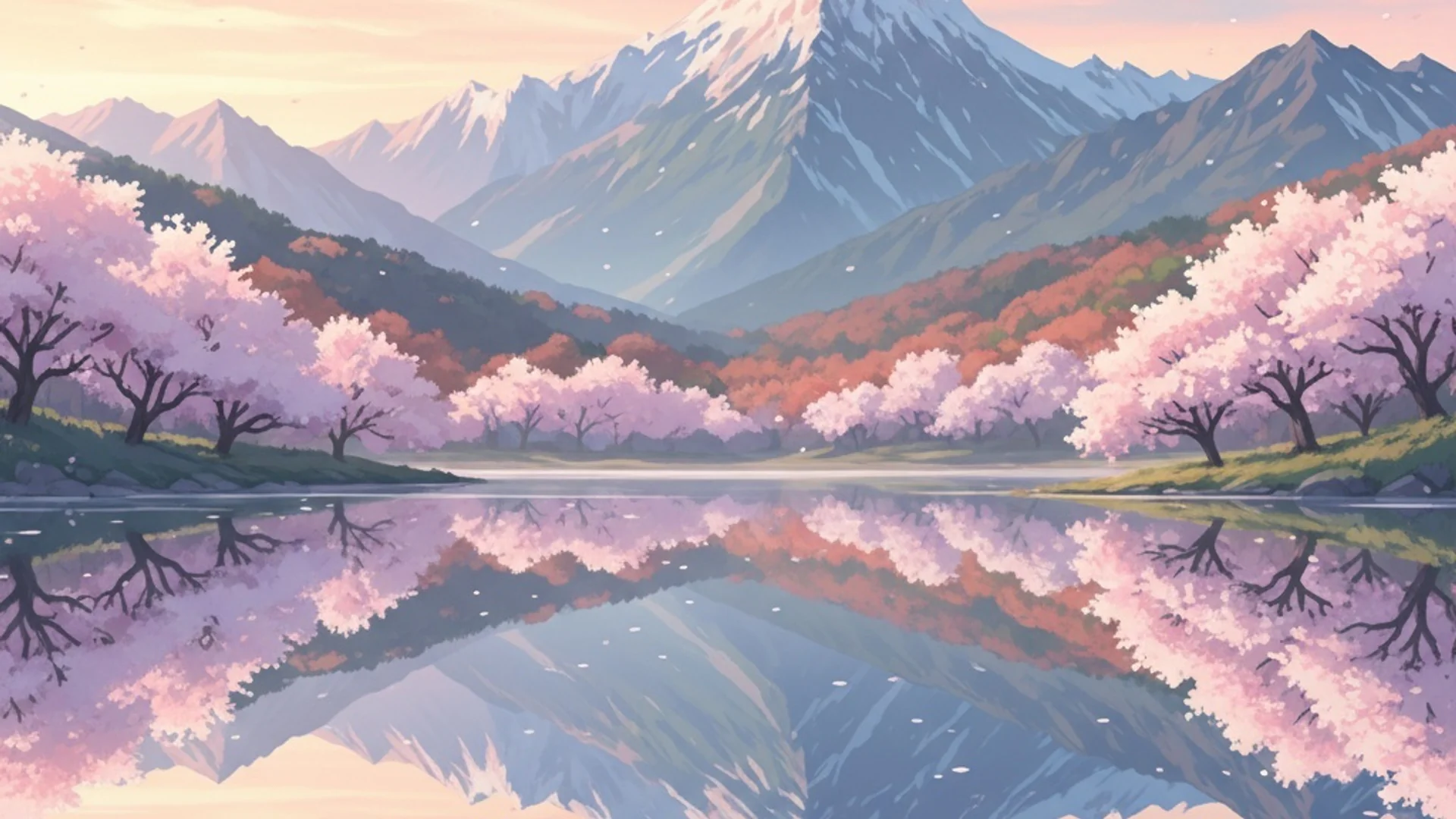 Serene mountain landscape with cherry blossoms at dawn - AI Art by Daddy Jim Headquarters anime nature scene


(Note: This is 116 characters and includes the key elements while staying natural and descriptive)