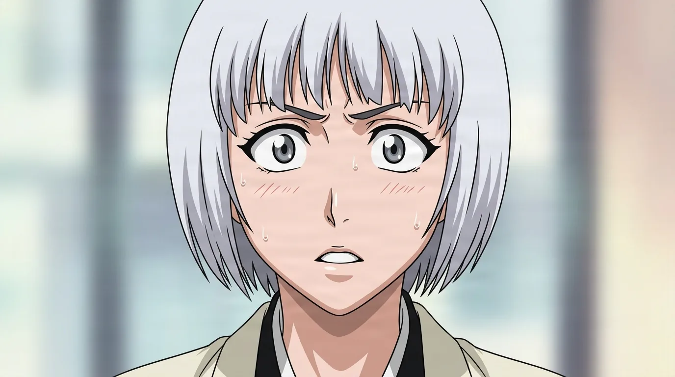 Isane Kotetsu from Bleach in a close-framed cel-shaded anime scene with a detailed environment