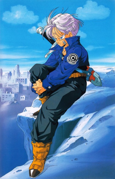 Dragon Ball Z: The History of Trunks (1993) original TV special poster art. The grim alternate timeline where Future Trunks and his mentor Future Gohan fight the Androids to save a dying Earth.