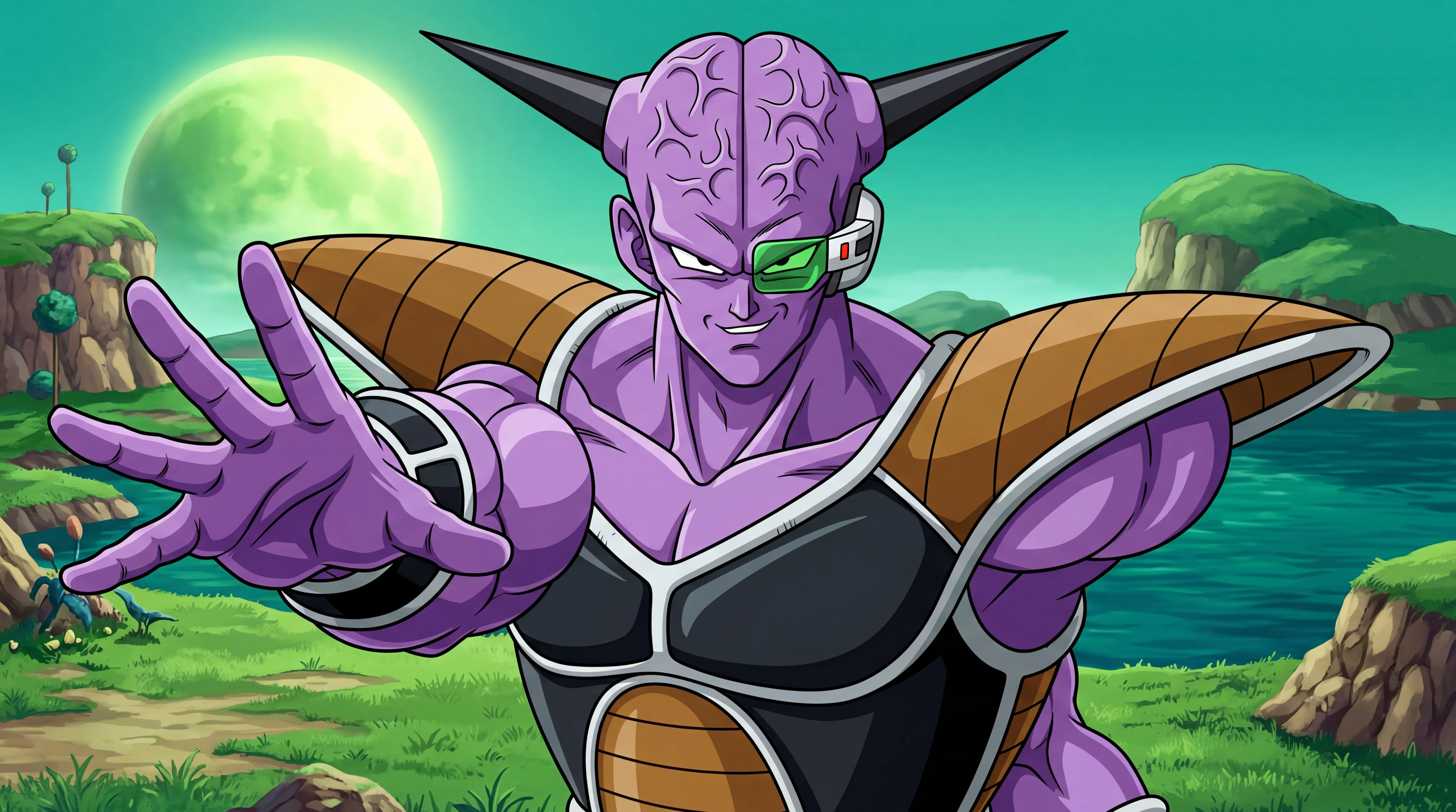 Captain Ginyu striking a pose on Planet Namek