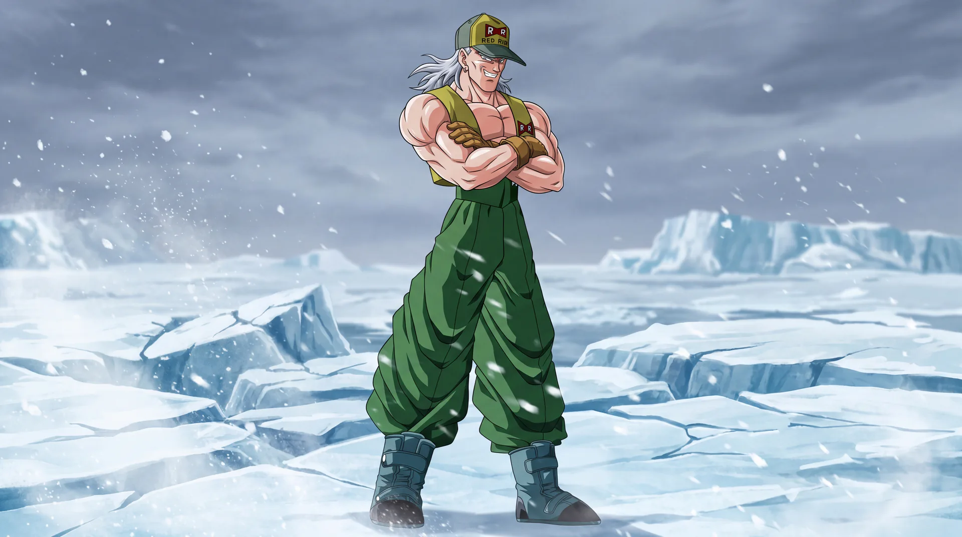 Android 13, the cowboy-hatted denim-clad mechanical android built by Dr. Gero's supercomputer to hunt Goku