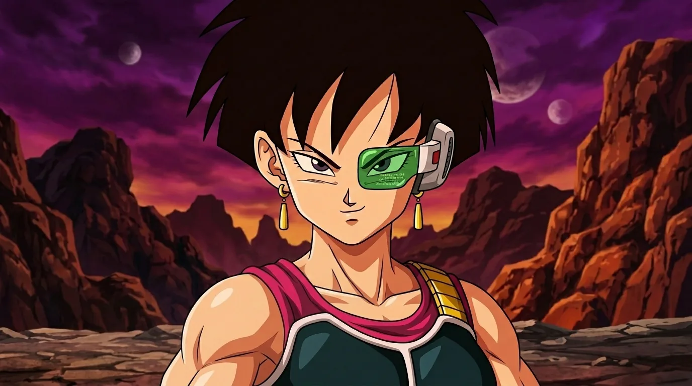 Fasha, a female Saiyan warrior and member of Bardock's team, from Dragon Ball