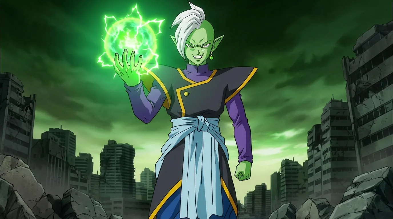 Future Zamasu, a Core Person (Shinjin) character from Dragon Ball.