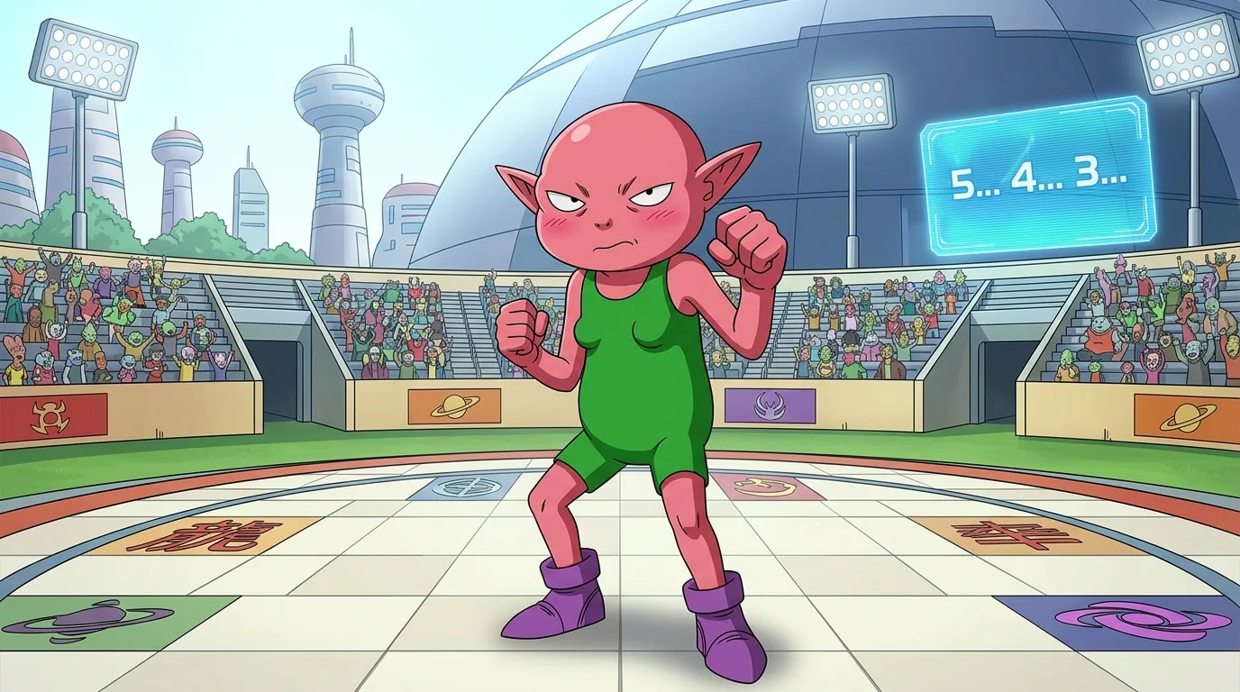 Monaka, a Wagashi-seijin character from Dragon Ball.