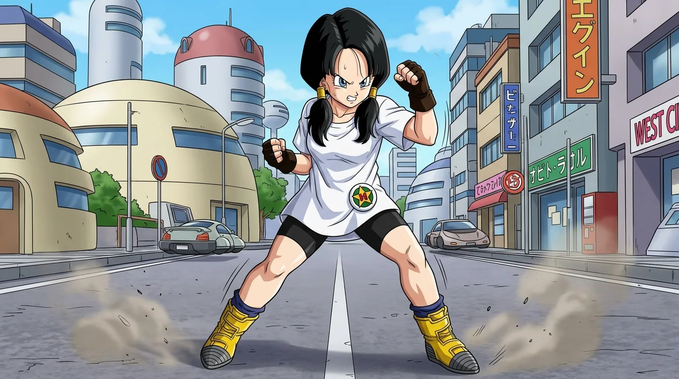 Videl, a Human character from Dragon Ball.