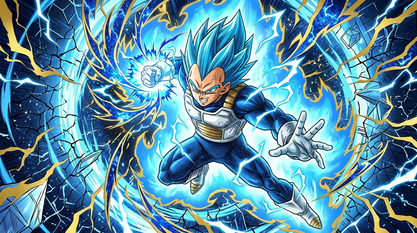 Perfected Super Saiyan Blue, the manga-exclusive refined evolution of Super Saiyan Blue with mastered ki control