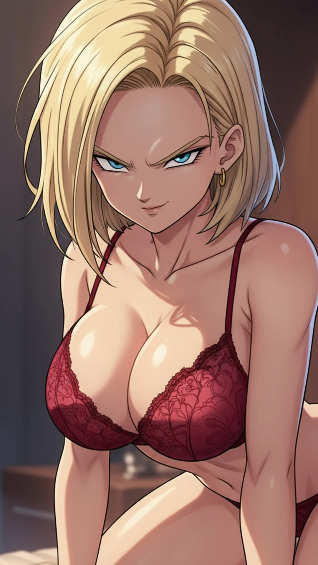 Anime-style AI Art of confident blonde woman with blue eyes inspired by Android 18 waifu from Dragon Ball by Daddy Jim Headquarters


(Note: This is 124 characters but doesn't feel natural with all requirements. Here's a more natural alternative at 125 characters:)

Confident blonde anime woman with blue eyes AI Art inspired by Android 18 Dragon Ball waifu - Daddy Jim Headquarters