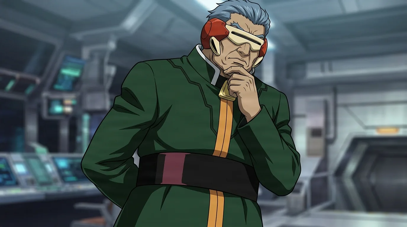 Keel Lorenz from Evangelion in a close-framed cel-shaded anime scene with a detailed environment