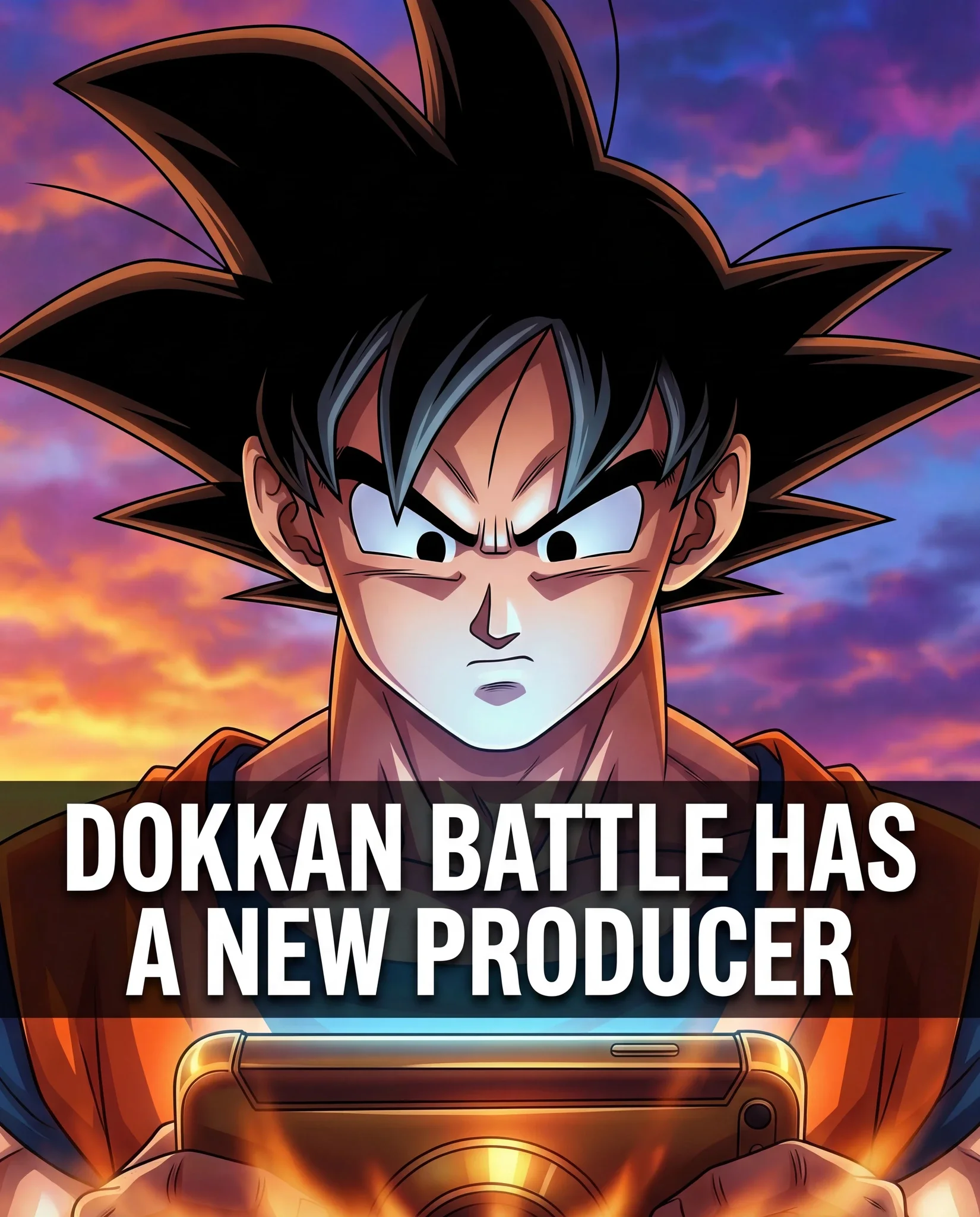 Goku with spiky black hair holding Saiyan armor