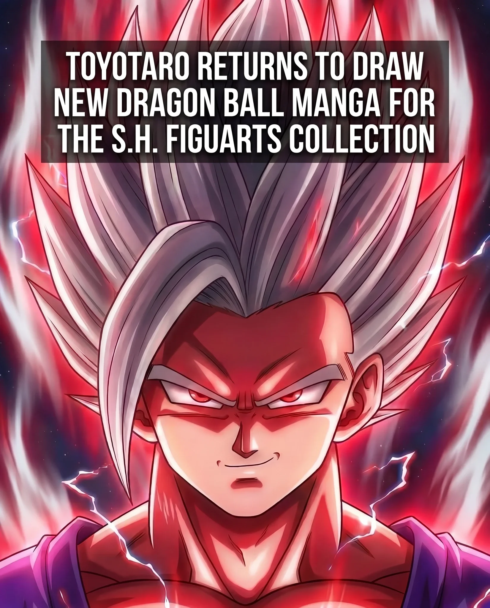 Super Saiyan God transformation with red energy aura