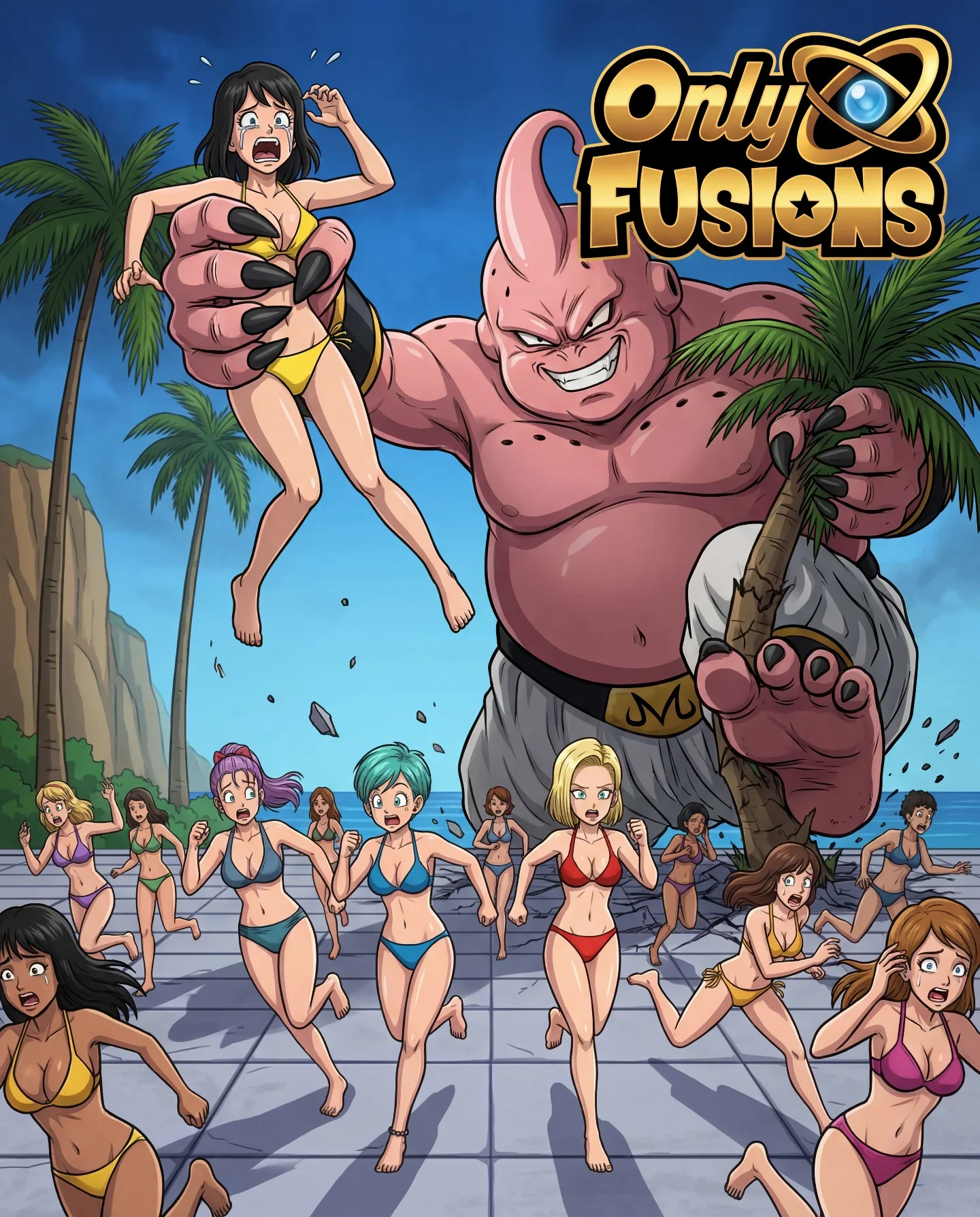 Original artwork parody with generic anime-styled characters