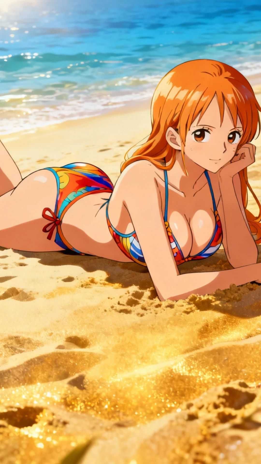 Nami Soaks Up the Sun in One Piece Beach Day