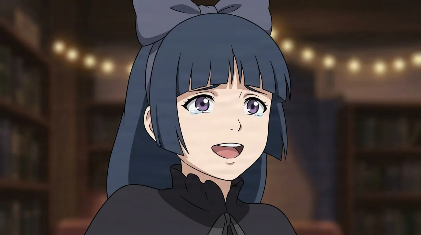 Hako Kuroi from Naruto in a close-framed cel-shaded anime scene with a detailed environment