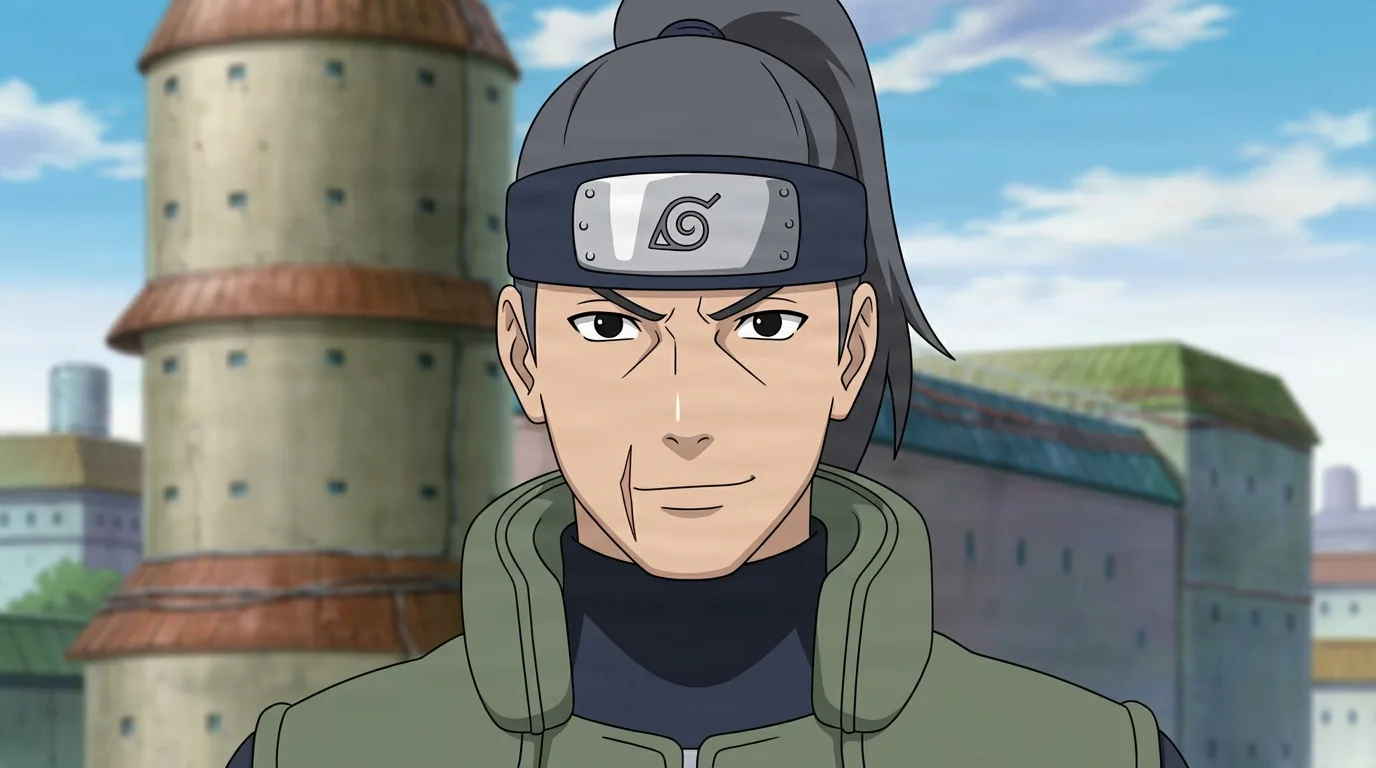 Hayama Shirakumo from Naruto in a close-framed cel-shaded anime scene with a detailed environment