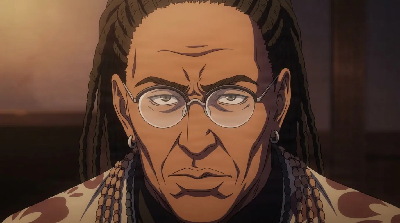 Amahare from One Punch Man in a close-framed cel-shaded anime scene with a detailed environment