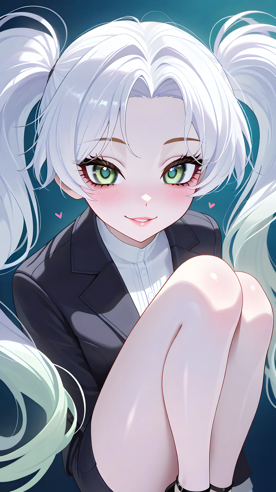 Lorelai AI character with flowing silver-white hair in elegant anime art style - AI Art featuring detailed 3D anime design