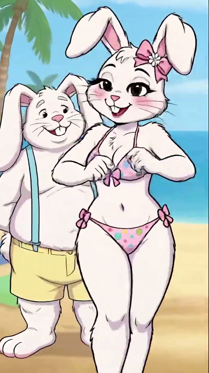 Mr Popo takes the Easter Bunny's girl